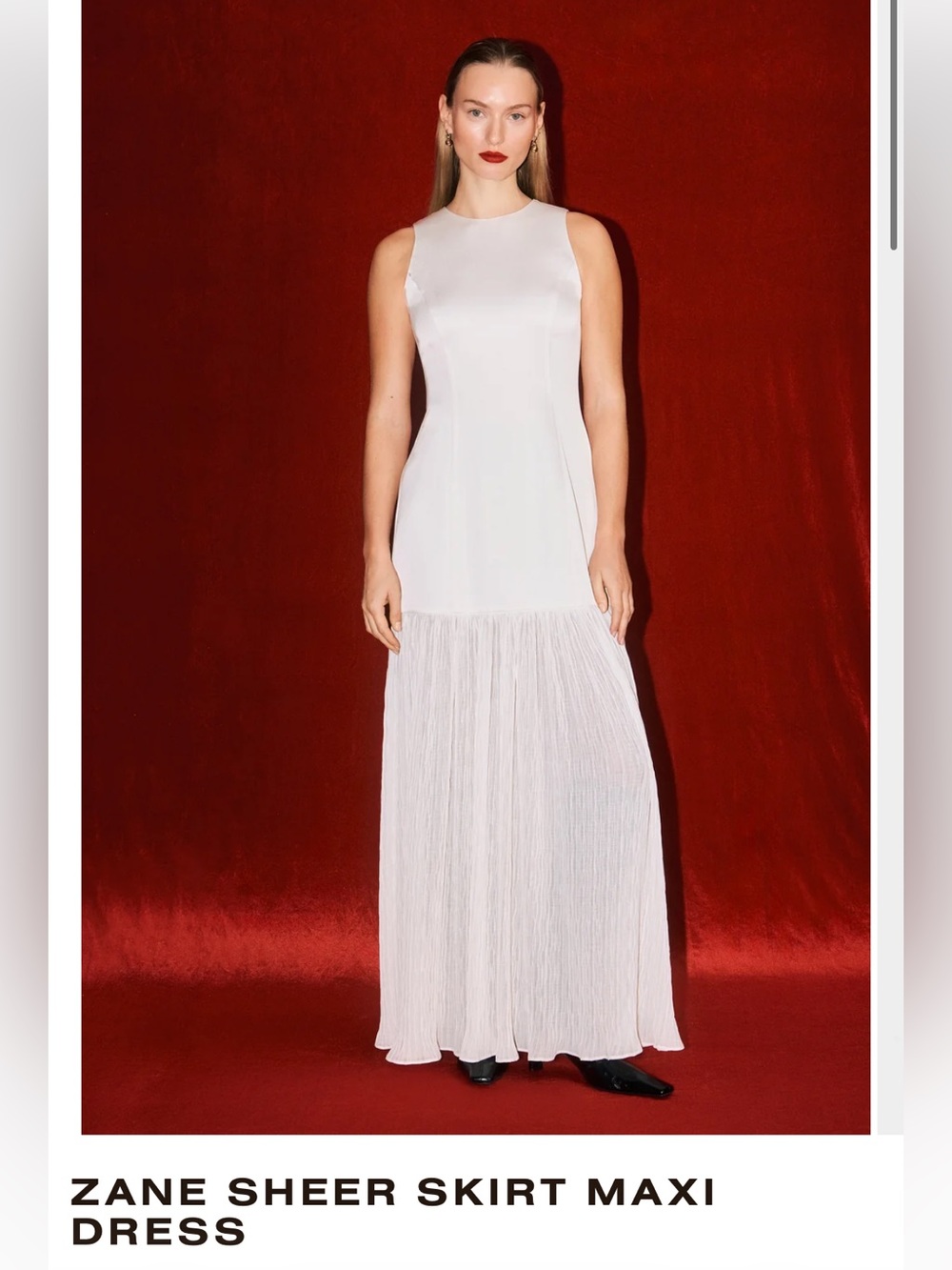 NWT ALIGNE Zane Sheer Skirt Maxi Dress - White